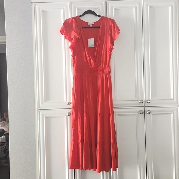 NWT KNOX ROSE | Midi Flutter Sleeve Dress - Picture 5 of 5